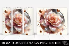 Glossy Rose Watercolor | 20 Oz Tumbler Product Image 1