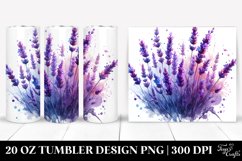 20 Oz Tumbler Sublimation | Shiny Lavender with Watercolor Product Image 1
