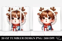 Expressive Baby Border Collie with Reindeer Horns, Product Image 1