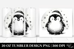 Simple Christmas Penguin, Transparent 20 Oz Tumbler Product Image 1