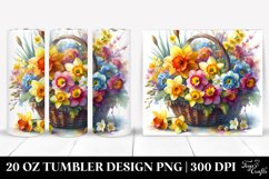 20 Oz Tumbler Sublimation | Vibrant Watercolor Basket with Product Image 1