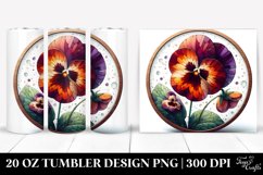 Detailed Pansy Stained | 20 Oz Tumbler Product Image 1