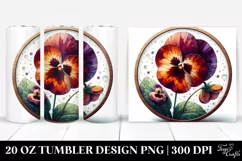 Detailed Pansy Stained | 20 Oz Tumbler Product Image 1