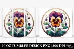Detailed Pansy Stained | 20 Oz Tumbler Product Image 1