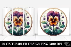 Detailed Pansy Stained | 20 Oz Tumbler Product Image 1