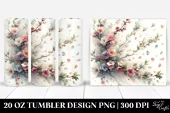 20 Oz Tumbler Sublimation | Spring Petals Tumbling in the Product Image 1