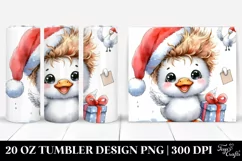 Expressive Baby Swan with Santa Hat, High-Res 20 Oz Tumbler Product Image 1