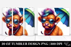 Cool Highlandcow with Umbrella | 20 oz Tumbler Product Image 1
