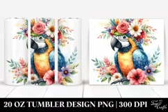 Cute Macaw with Flower Crown | 20 oz Tumbler Product Image 1