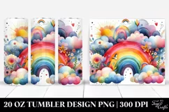 Colorful Vibrant Rainbow with Clouds | 20 oz Tumbler Product Image 1