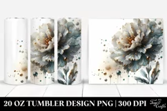Shiny Carnation with Golden Insertions | 20 Oz Tumbler. Product Image 1
