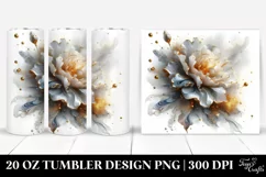 Shiny Carnation with Golden Insertions | 20 Oz Tumbler. Product Image 1
