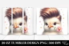 Cute Baby Chicken with Black Roses, Transparent 20 Oz Product Image 1