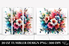 20 Oz Tumbler Sublimation | Colorful Stained Azalea Product Image 1