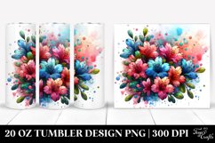 20 Oz Tumbler Sublimation | Colorful Azalea Stained Art Product Image 1