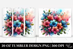 20 Oz Tumbler Sublimation | Colorful Azalea Stained Art Product Image 1