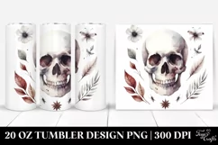 Simple Halloween Skull Clipart, High-Res 20 Oz Tumbler Product Image 1