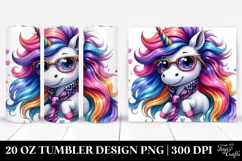 Funny Unicorn Playing Clipart, High-Res 20 Oz Tumbler Product Image 1