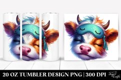 Vibrant Watercolor Baby Cow, Sleeping Mask | 20 Oz Tumbler Product Image 1