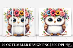 Adorable Owl with Flower Crown | 20 oz Tumbler Product Image 1