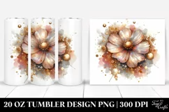 Shiny Cosmos Golden Watercolor Splash | 20 Oz Tumbler Product Image 1