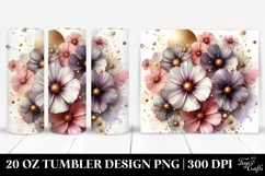 Shiny Cosmos Golden Watercolor Splash | 20 Oz Tumbler Product Image 1