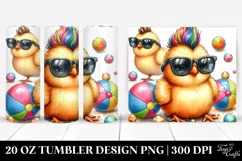 Cute Baby Chicken Playing with Cool Haircut, High-Res 20 Oz Product Image 1