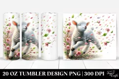 20 Oz Tumbler Sublimation | Pastel Watercolor Lamb Art Product Image 1