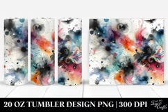 Colorful BLack Watercolor Background | 20 oz Tumbler Product Image 1