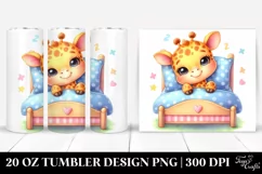 Colorful Baby Giraffe Sleeping | 20 Oz Tumbler Product Image 1