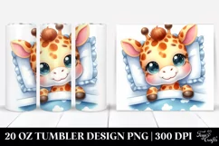 Colorful Baby Giraffe Sleeping | 20 Oz Tumbler Product Image 1