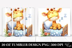 Colorful Baby Giraffe Sleeping | 20 Oz Tumbler Product Image 1