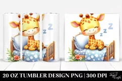 Colorful Baby Giraffe Sleeping | 20 Oz Tumbler Product Image 1
