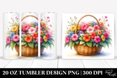 20 Oz Tumbler Sublimation | Colorful Watercolor Basket Product Image 1