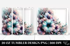 Pastel Petunia Frame Watercolor 20 Oz Tumbler Product Image 1