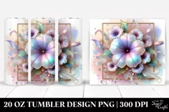 Pastel Petunia Frame Watercolor 20 Oz Tumbler Product Image 1