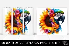 Colorful Macaw Sunflower | 20 oz Tumbler Product Image 1