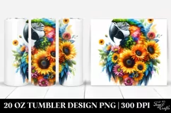 Colorful Macaw Sunflower | 20 oz Tumbler Product Image 1