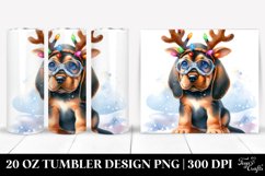 Colorful Bloodhound for Christmas, Transparent 20 Oz Tumbler Product Image 1