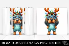 Colorful Bloodhound for Christmas, Transparent 20 Oz Tumbler Product Image 1