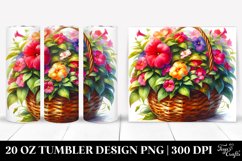 20 Oz Tumbler Sublimation | Vibrant Basket Impatiens Art Product Image 1