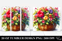 20 Oz Tumbler Sublimation | Vibrant Basket Impatiens Art Product Image 1