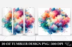 Colorful Watercolor Cloud Splash | 20 oz Tumbler Product Image 1