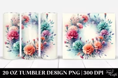 Colorful Wreath with Carnation | 20 oz Tumbler Product Image 1