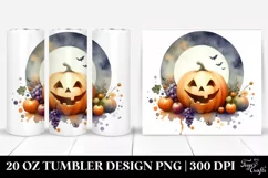 Washed Jack-O'-Lantern Clipart, High-Res 20 Oz Tumbler Product Image 1