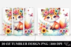 Pastel Fox Sitting on Cloud, High-Res 20 Oz Tumbler Product Image 1