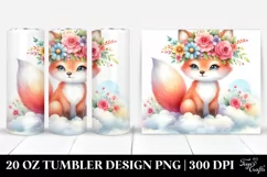 Pastel Fox Sitting on Cloud, High-Res 20 Oz Tumbler Product Image 1