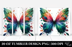 Vibrant Abstract Butterfly. 20 Oz Tumbler Design Product Image 1
