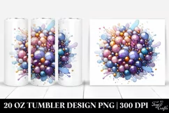 20 Oz Tumbler Sublimation | Lilac Art Splash Product Image 1