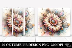 Wooden Gerbera Watercolor Clipart 20 Oz Tumbler Product Image 1